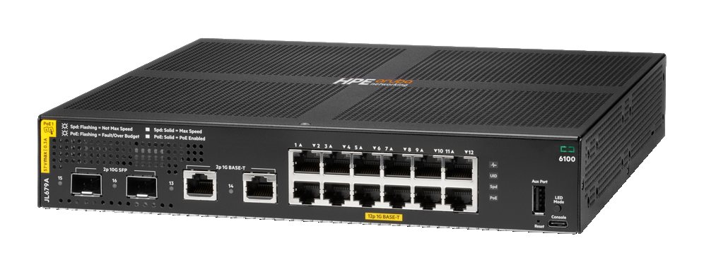 HPE Aruba CX 6100 12G PoE 2G/2SFP+ (139 W)